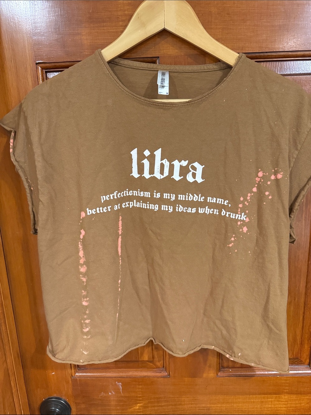 Pebby Forever Libra  Graphic Crop Tee - Brown
